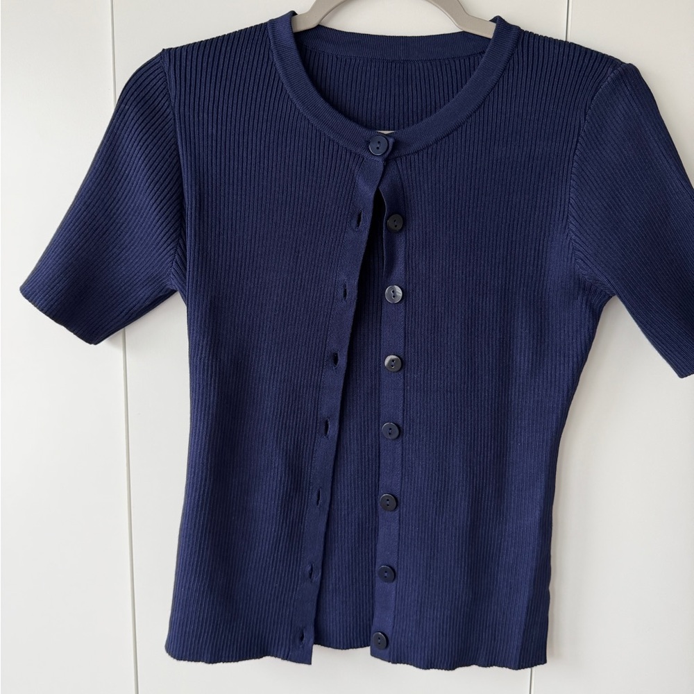 Amazon Navy Blue Off-the-Shoulder Sweater